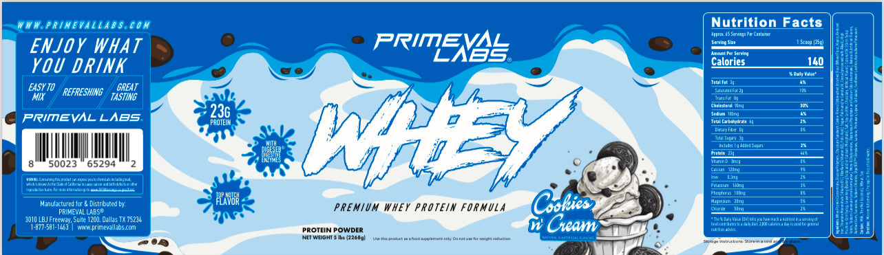 Primeval Whey + Creatina de 60 servidas Gratis