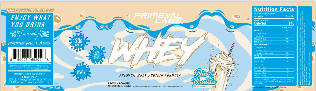 Primeval Whey + Creatina de 60 servidas Gratis