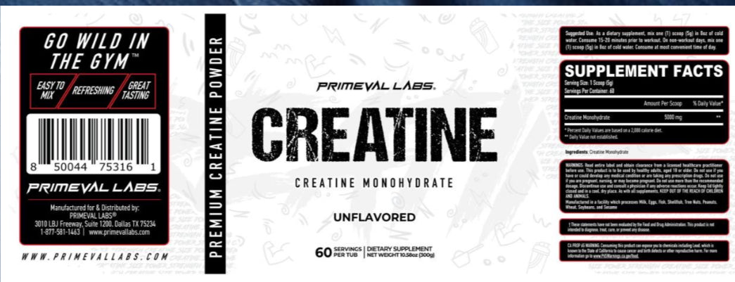 Primeval Whey + Creatina de 60 servidas Gratis